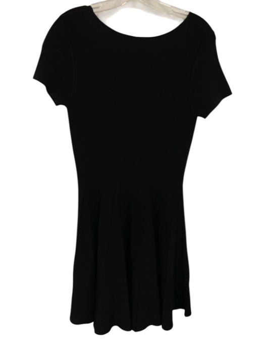 Suncoo Size T1 Black Viscose & Polyamide Short Sleeve Knit Flare Skirt Dress Black / T1