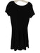 Suncoo Size T1 Black Viscose & Polyamide Short Sleeve Knit Flare Skirt Dress Black / T1