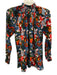 Rungolee Size XS Blue, Red, Multi Silk Long puff sleeve Abstract Print Top Blue, Red, Multi / XS