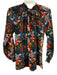 Rungolee Size XS Blue, Red, Multi Silk Long puff sleeve Abstract Print Top Blue, Red, Multi / XS