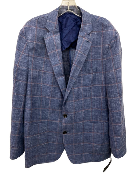 Peter Millar Blue & Multi Wool Plaid 2 Button Men's Blazer Blue & Multi / 46R