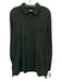 Facconable Size L Green Cotton Solid Polo Men's Long Sleeve Shirt Green / L