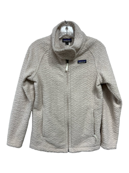 Patagonia Size XS Cream White Polyester Zip Up Textured Jacket Cream White / XS