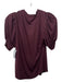 Frame Size XS Maroon Red Cotton Round Neck Puff 1/2 Sleeve Top Maroon Red / XS
