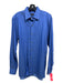 Zegna Size M Blue Cotton Solid Button Down Men's Long Sleeve Shirt M