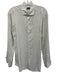 Ermenegildo Zegna Size L White & Gray Cotton Houndstooth Men's Long Sleeve Shirt White & Gray / L