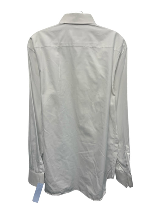 Ermenegildo Zegna Size 17 White Cotton Solid Button Down Men's Long Sleeve Shirt White / 17