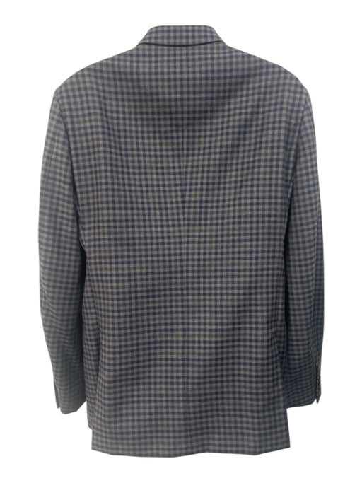 Ermenegildo Zegna Blue & Gray Wool Plaid 2 Button Men's Blazer Blue & Gray / 52R