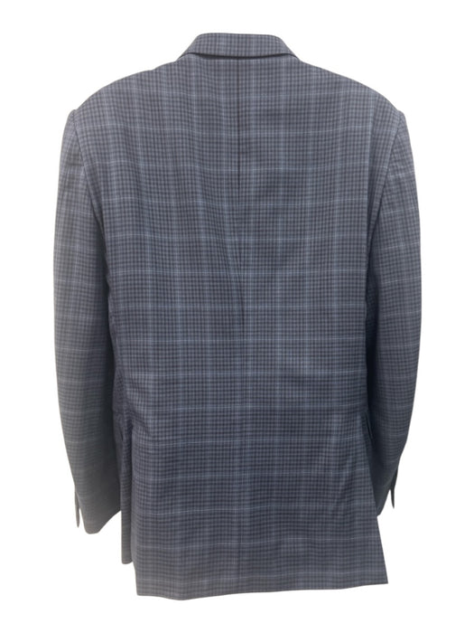 Ermenegildo Zegna Blue & Black Wool Plaid 2 Button Men's Blazer Blue & Black / 52R