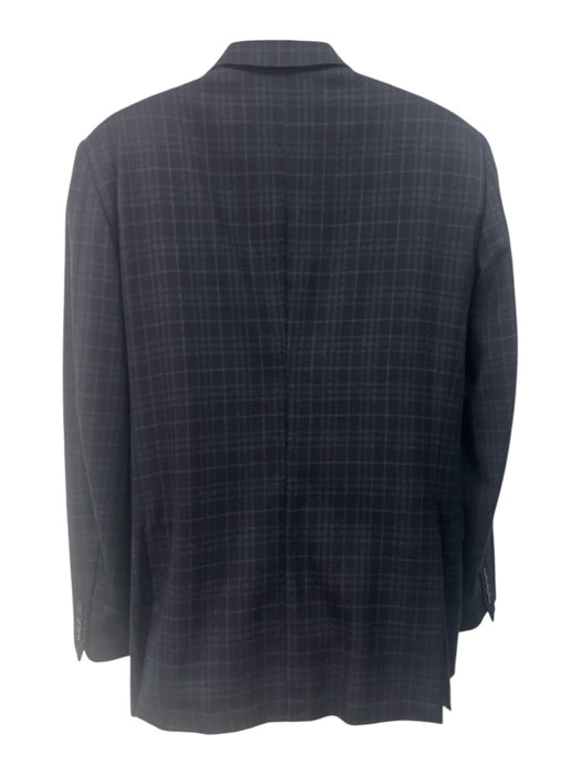 Ermenegildo Zegna Navy Blue Wool Plaid 2 Button Men's Blazer Navy Blue / 52R