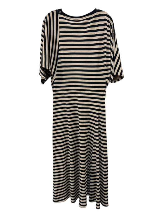 COS Size Small Cream & Black Cotton Dolman Short Sleev Striped Maxi Dress Cream & Black / Small