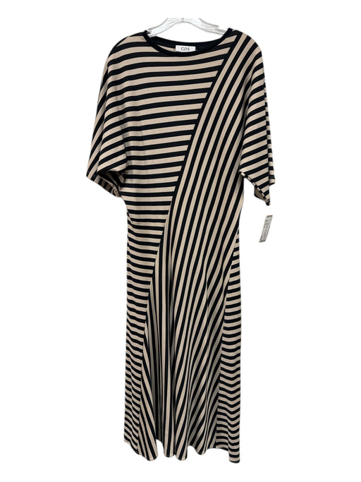 COS Size Small Cream & Black Cotton Dolman Short Sleev Striped Maxi Dress Cream & Black / Small