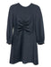 Tibi Size 4 Blue & Black Polymide Blend Ruched Front Long Sleeve Speckled Dress Blue & Black / 4