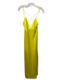 Alice + Olivia Size 2 Yellow Triacetate Spaghetti Strap Tie Back Side Slit Dress Yellow / 2