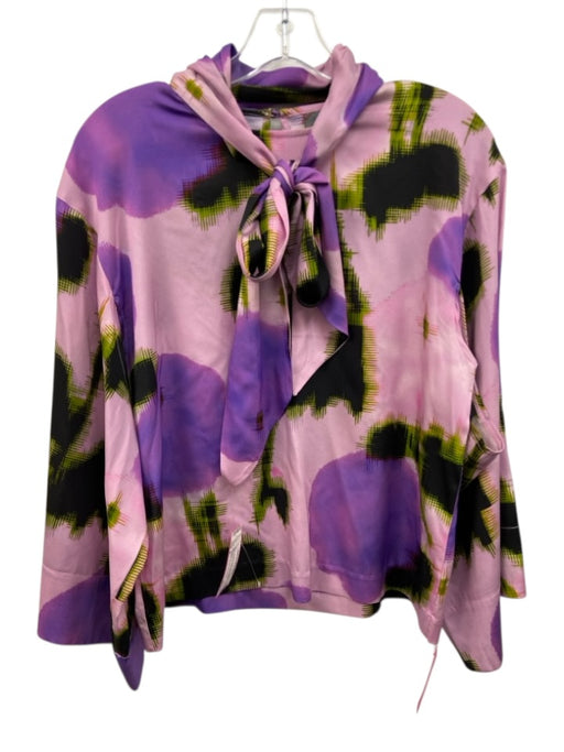 Psophia Vazquez de Castro Size S Purple, Green & Black Silk Blend Top Purple, Green & Black / S