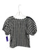 Joie Size S Black & White Cotton Short Puff Sleeve Gingham Short Set Black & White / S