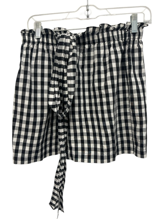 Joie Size S Black & White Cotton Short Puff Sleeve Gingham Short Set Black & White / S