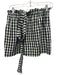 Joie Size S Black & White Cotton Short Puff Sleeve Gingham Short Set Black & White / S