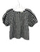 Joie Size S Black & White Cotton Short Puff Sleeve Gingham Short Set Black & White / S