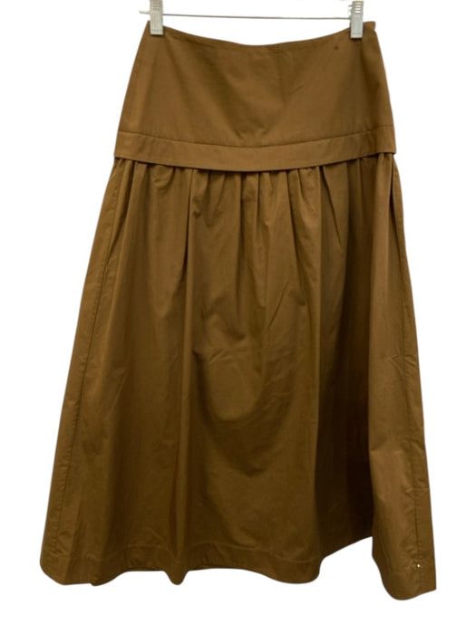 Pearl by Lela Rose Size 2/S Brown Cotton Short Sleeve Button Front Skirt Set Brown / 2/S