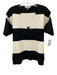 Milly Size S Black & Cream White Viscose Blend Knit Striped Short Sleeve Top Black & Cream White / S