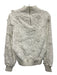 Badgley Mischka Size S White Polyester Floral Lace Overlay Ribbed Hem Sweater White / S