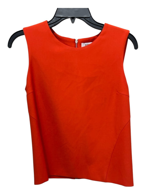 Elizabeth & James Size XS Orange Poly Blend Sleeveless Darted Back Zip Top Orange / XS