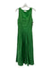 Tory Burch Size 4 Green Linen Sleeveless Side Zip Pleated Scoop neck Dress Green / 4