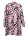 Diane Von Furstenberg Size 2 Pink & Black Wool Blend Floral Button Up Coat Pink & Black / 2