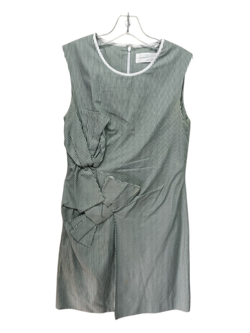 Victoria Victoria Beckham Size 2/4 Green & White Cotton Vertical Pinstripe Dress Green & White / 2/4