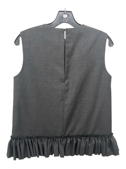 COS Size 6 Dark Gray Wool Sleeveless Back Keyhole Ruffle Hem Top Dark Gray / 6