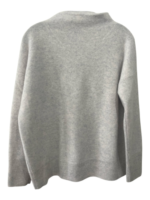 Vince Size S Light Gray Cashmere Heathered Mock Neck Ribbed Sweater Light Gray / S