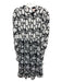 Banjanan Size S Black & White Cotton Smocked Bodice Abstract Floral Midi Dress Black & White / S