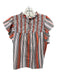 Marie Oliver Size S Orange, Cream, & Black Cotton Blend Smocked Panel Stripe Top Orange, Cream, & Black / S