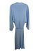 Zara Size Small Sky Blue Viscose Blend Long Sleeve Cutout Back Ribbed Maxi Dress Sky Blue / Small