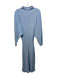 Zara Size Small Sky Blue Viscose Blend Long Sleeve Cutout Back Ribbed Maxi Dress Sky Blue / Small