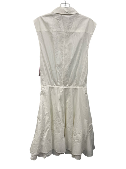 Proenza Schouler Size 6 White Cotton Sleeveless Collared Button Front Dress White / 6