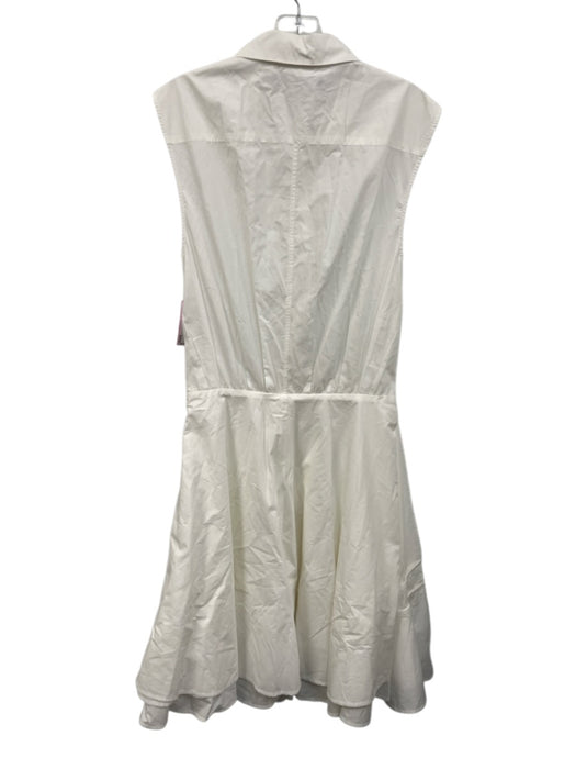 Proenza Schouler Size 6 White Cotton Sleeveless Collared Button Front Dress White / 6