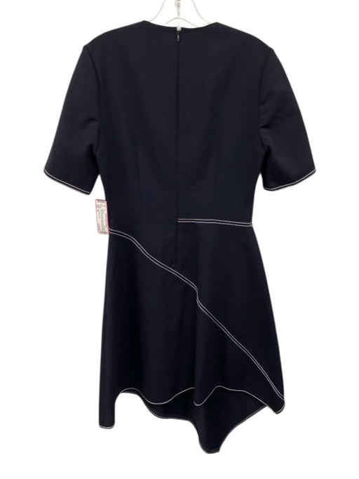 Stella McCartney Size 42 Navy Blue & White Wool Blend Contrast Stitch Dress Navy Blue & White / 42