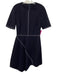 Stella McCartney Size 42 Navy Blue & White Wool Blend Contrast Stitch Dress Navy Blue & White / 42