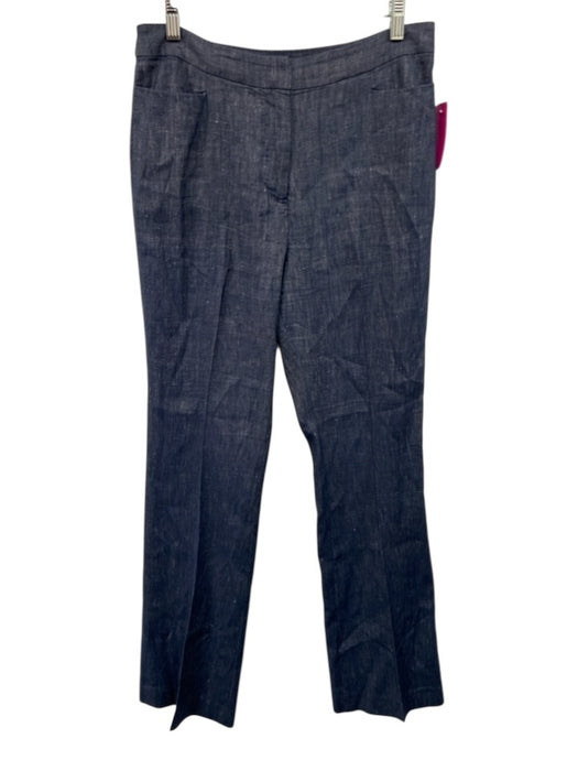 Ann Mashburn Size S/6 Dark Wash Linen Blend Chambray Flare Leg Blazer Pant Set Dark Wash / S/6