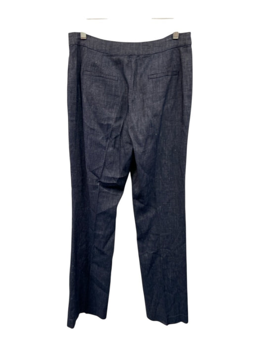 Ann Mashburn Size S/6 Dark Wash Linen Blend Chambray Flare Leg Blazer Pant Set Dark Wash / S/6