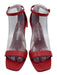 Manolo Blahnik Shoe Size 37.5 Red Leather Upper Ankle Buckle Chisel Toe Sandals Red / 37.5