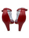 Manolo Blahnik Shoe Size 37.5 Red Leather Upper Ankle Buckle Chisel Toe Sandals Red / 37.5