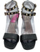 Valentino Garavani Shoe Size 37.5 Black Leather Upper Gold Tone Details Sandals Black / 37.5