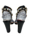 Valentino Garavani Shoe Size 37.5 Black Leather Upper Gold Tone Details Sandals Black / 37.5