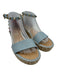 Valentino Garavani Shoe Size 38 Light Blue & Beige Leather Upper Sandals Light Blue & Beige / 38