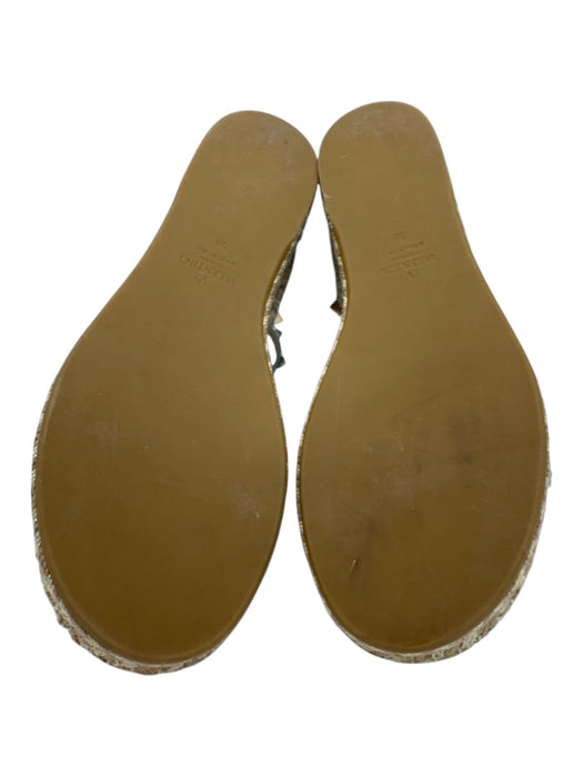 Valentino Garavani Shoe Size 38 Light Blue & Beige Leather Upper Sandals Light Blue & Beige / 38