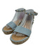 Valentino Garavani Shoe Size 38 Light Blue & Beige Leather Upper Sandals Light Blue & Beige / 38