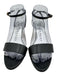 Givenchy Shoe Size 37.5 Black & Gold Leather Upper Metal Heel Ankle Wrap Sandals Black & Gold / 37.5